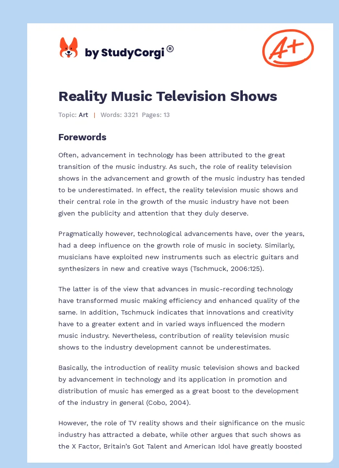 Reality Music Television Shows. Page 1
