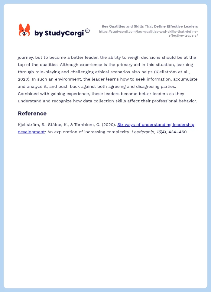 Key Qualities and Skills That Define Effective Leaders. Page 2