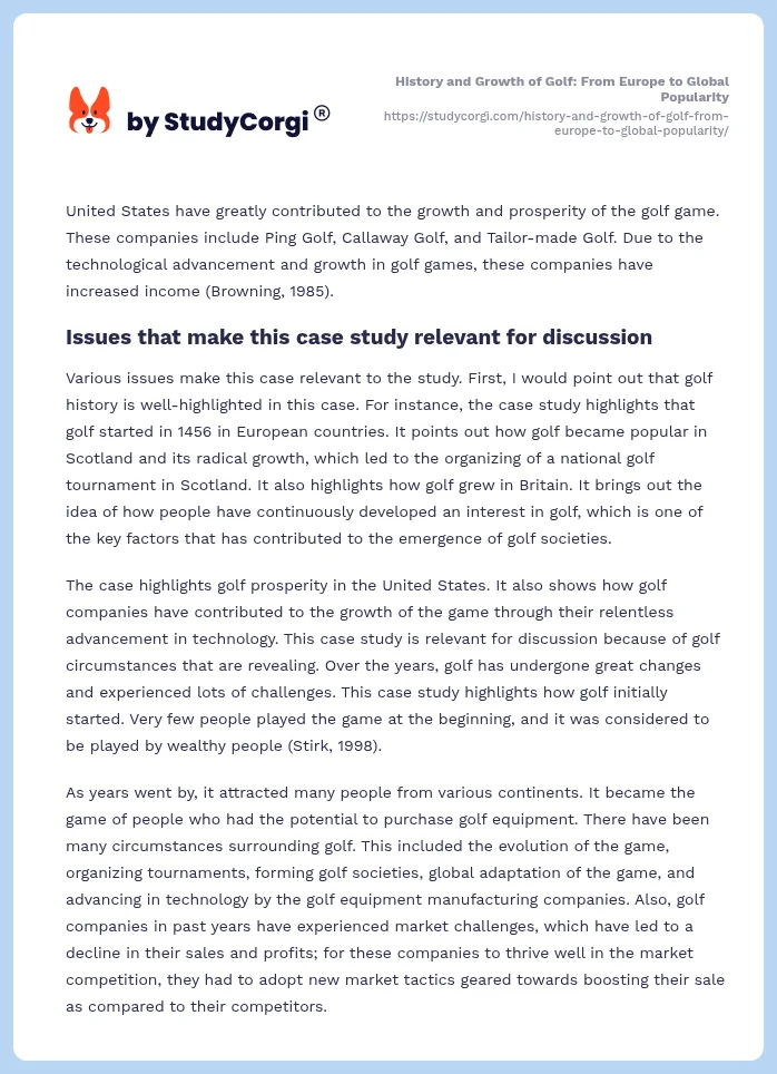 History and Growth of Golf: From Europe to Global Popularity. Page 2