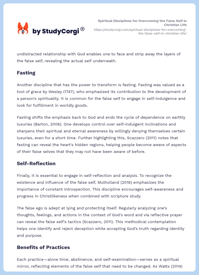 Spiritual Disciplines for Overcoming the False Self in Christian Life. Page 2
