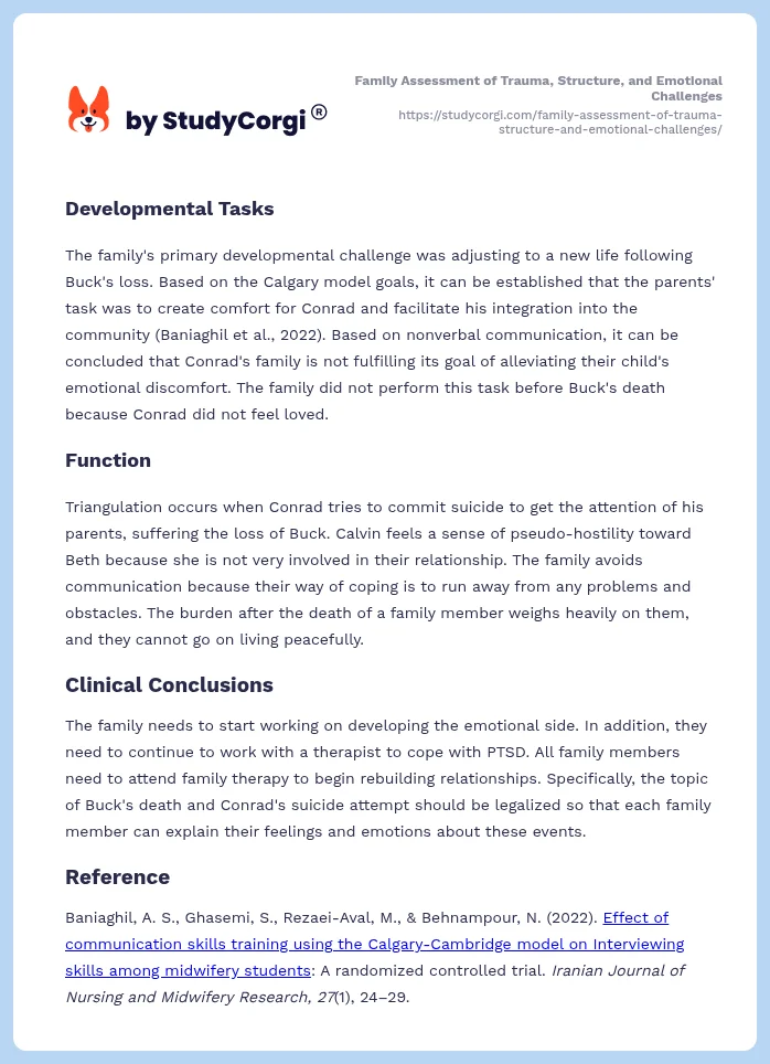 Family Assessment of Trauma, Structure, and Emotional Challenges. Page 2