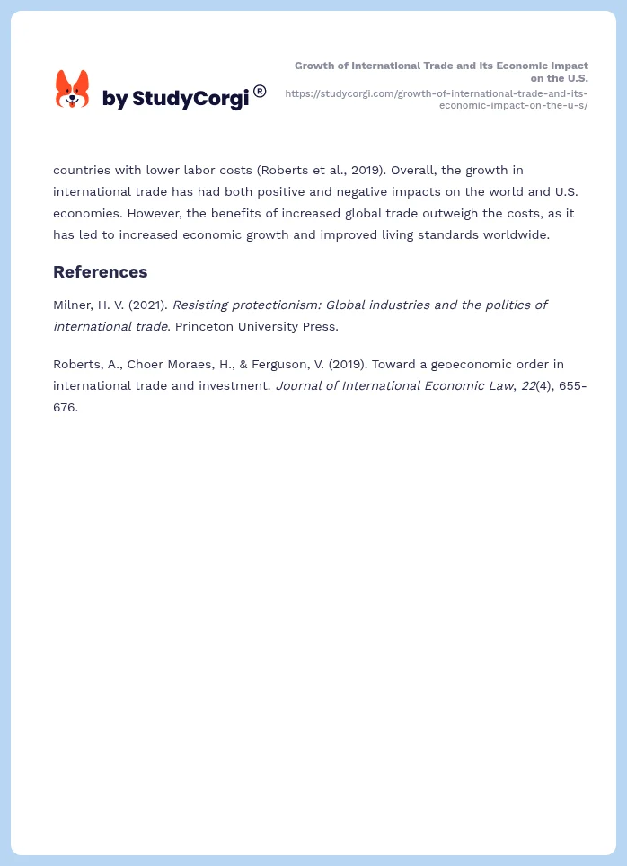 Growth of International Trade and Its Economic Impact on the U.S.. Page 2