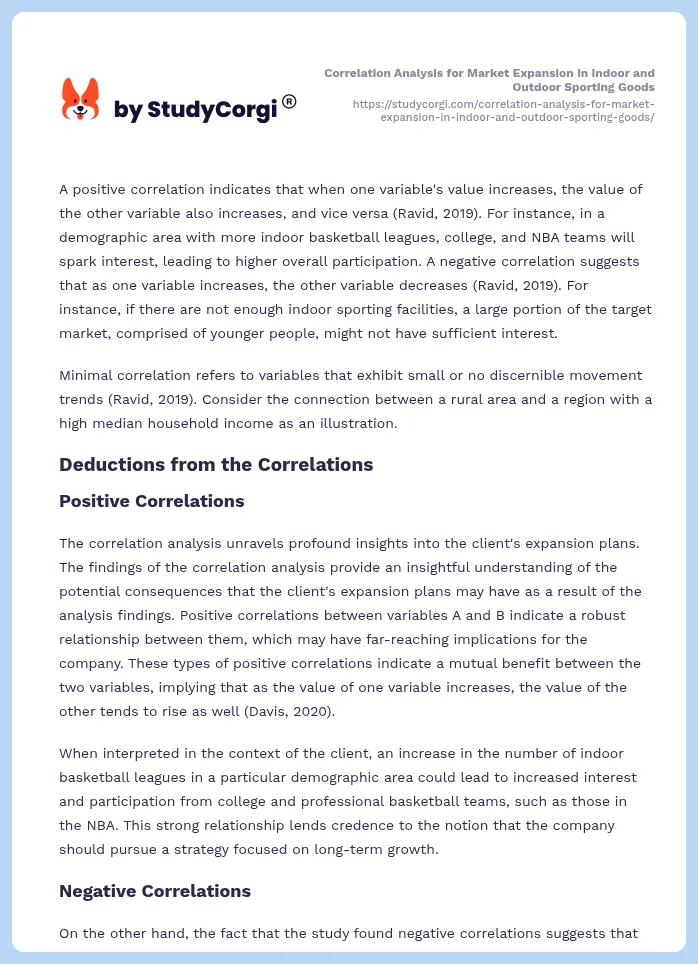 Correlation Analysis for Market Expansion in Indoor and Outdoor Sporting Goods. Page 2