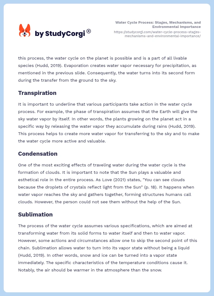 Water Cycle Process: Stages, Mechanisms, and Environmental Importance. Page 2