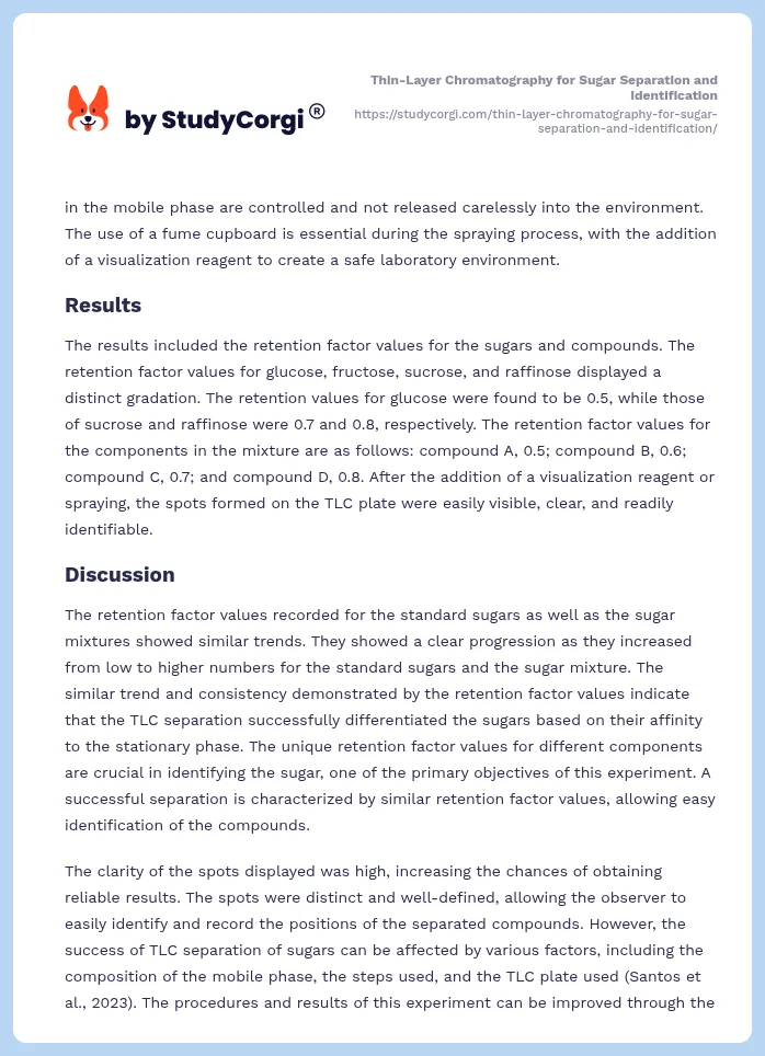 Thin-Layer Chromatography for Sugar Separation and Identification. Page 2