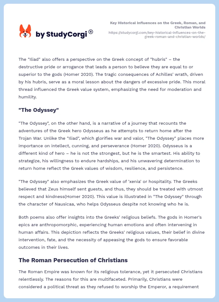 Key Historical Influences on the Greek, Roman, and Christian Worlds. Page 2