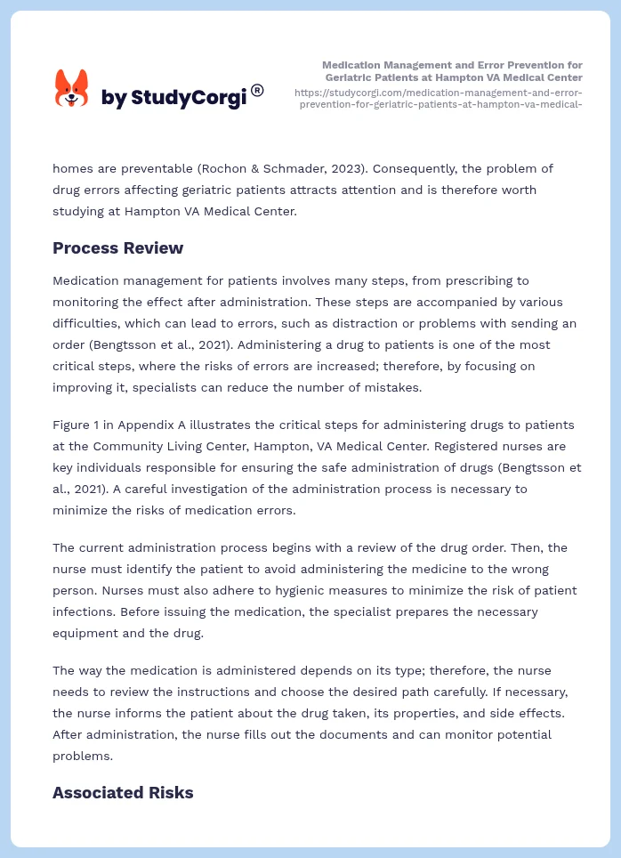 Medication Management and Error Prevention for Geriatric Patients at Hampton VA Medical Center. Page 2