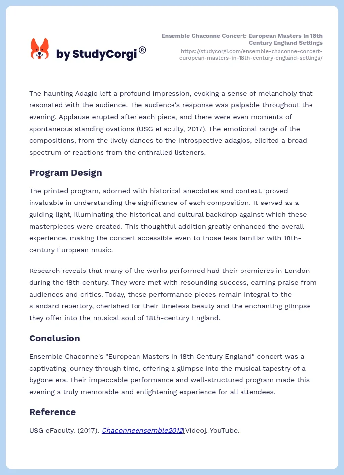 Ensemble Chaconne Concert: European Masters in 18th Century England Settings. Page 2