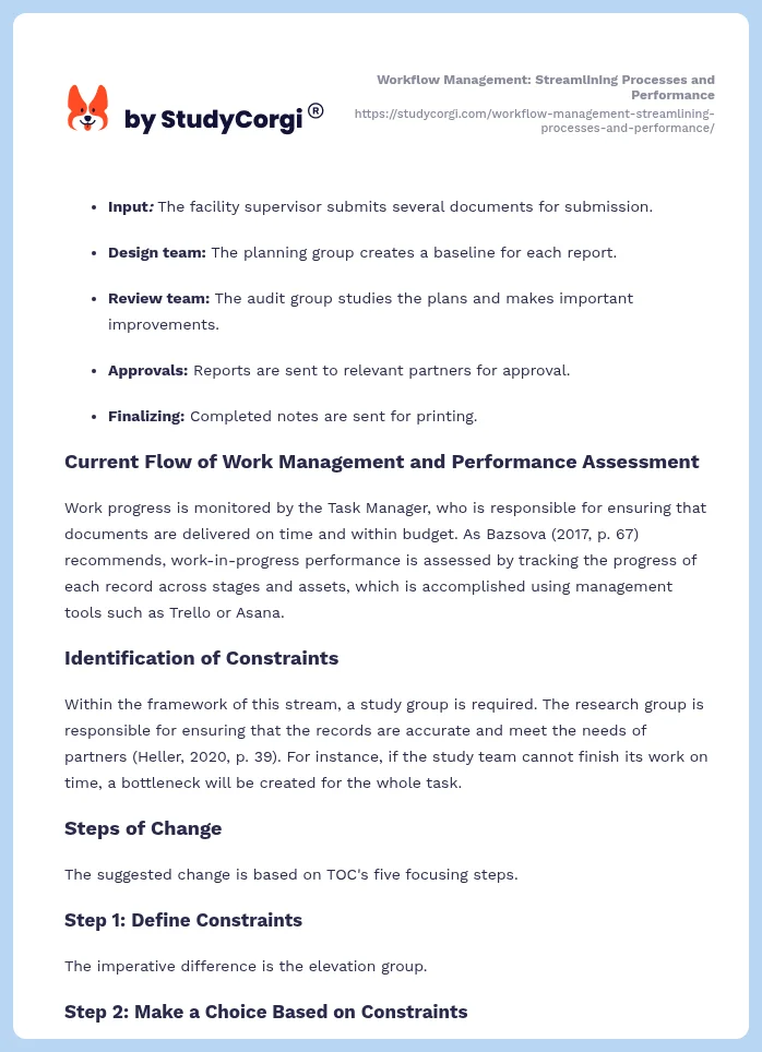 Workflow Management: Streamlining Processes and Performance. Page 2
