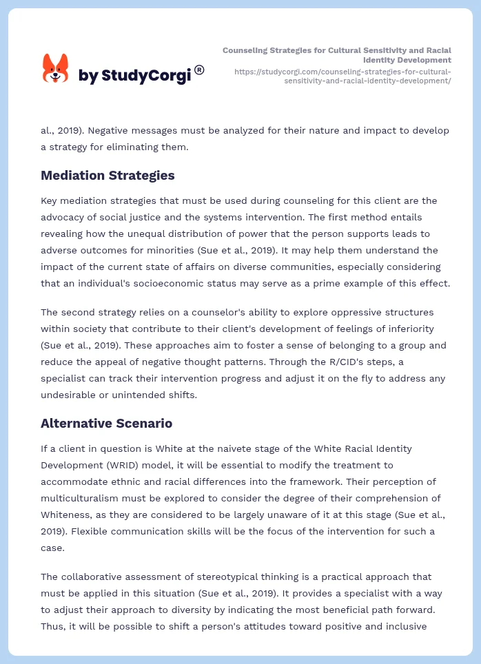 Counseling Strategies for Cultural Sensitivity and Racial Identity Development. Page 2