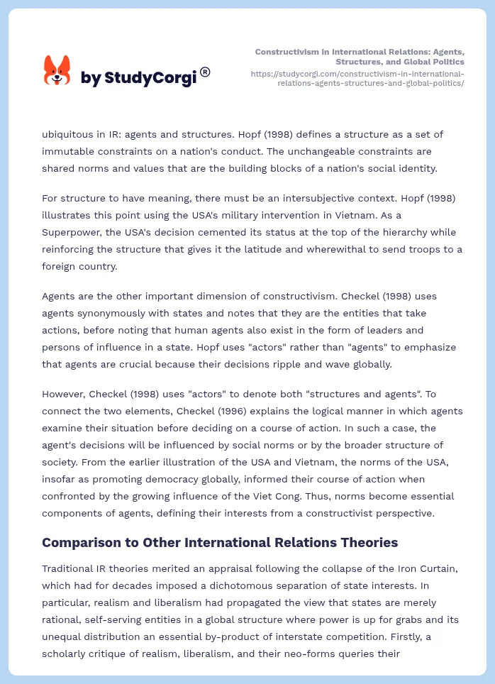 Constructivism in International Relations: Agents, Structures, and Global Politics. Page 2