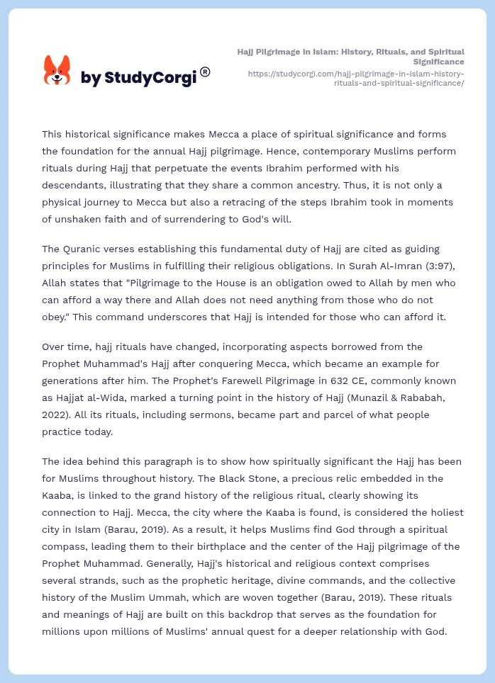 Hajj Pilgrimage in Islam: History, Rituals, and Spiritual Significance. Page 2