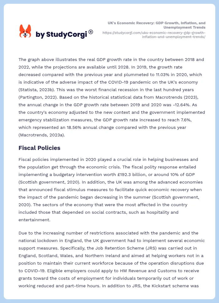 UK's Economic Recovery: GDP Growth, Inflation, and Unemployment Trends. Page 2