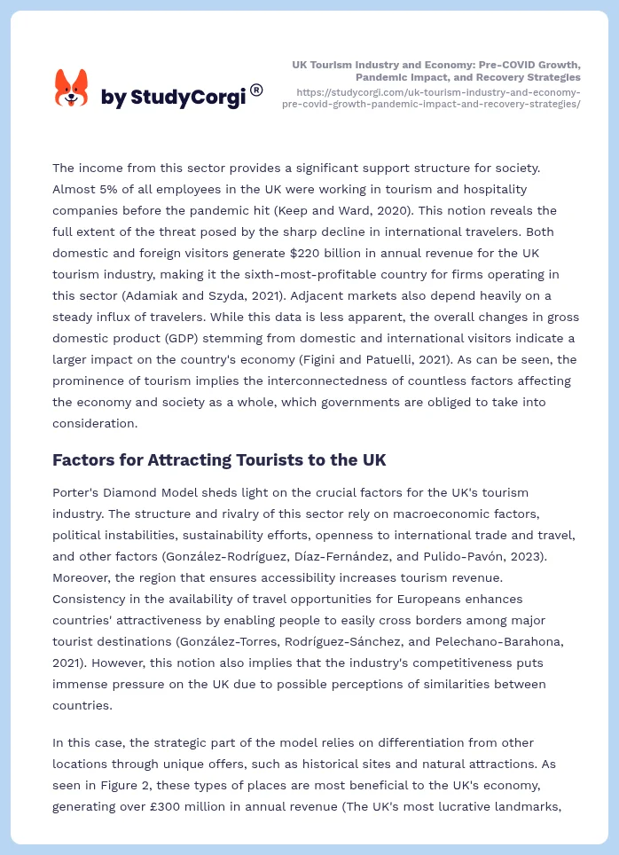 UK Tourism Industry and Economy: Pre-COVID Growth, Pandemic Impact, and Recovery Strategies. Page 2
