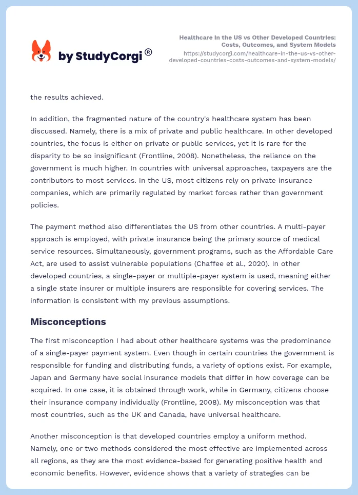 Healthcare in the US vs Other Developed Countries: Costs, Outcomes, and System Models. Page 2