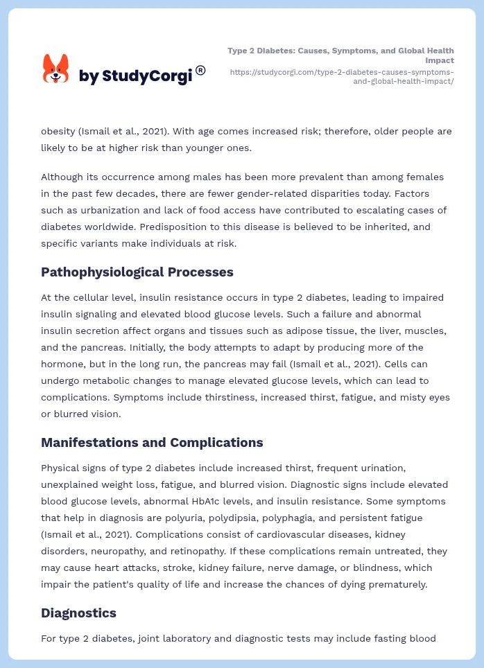 Type 2 Diabetes: Causes, Symptoms, and Global Health Impact. Page 2