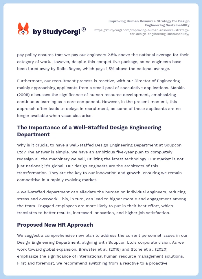 Improving Human Resource Strategy for Design Engineering Sustainability. Page 2