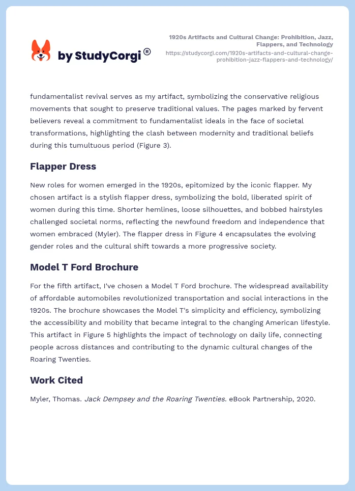 1920s Artifacts and Cultural Change: Prohibition, Jazz, Flappers, and Technology. Page 2