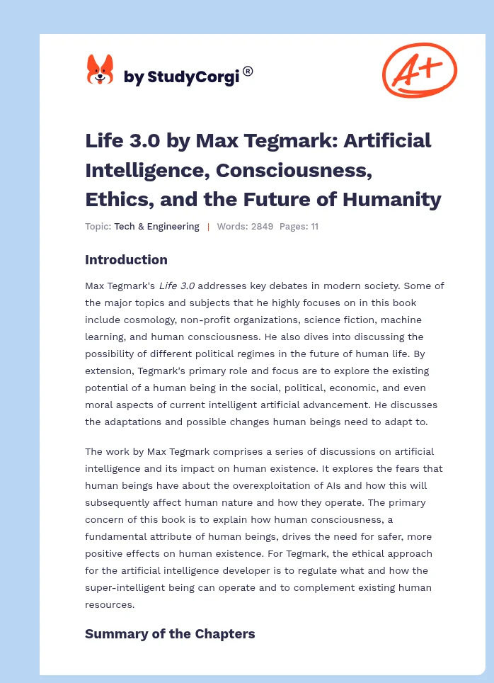 Life 3.0 by Max Tegmark: Artificial Intelligence, Consciousness, Ethics, and the Future of Humanity. Page 1
