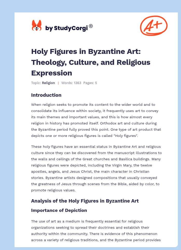 Holy Figures in Byzantine Art: Theology, Culture, and Religious Expression. Page 1