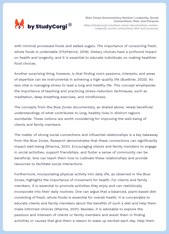Blue Zones Documentary Review: Longevity, Social Connections, Diet, and Purpose. Page 2
