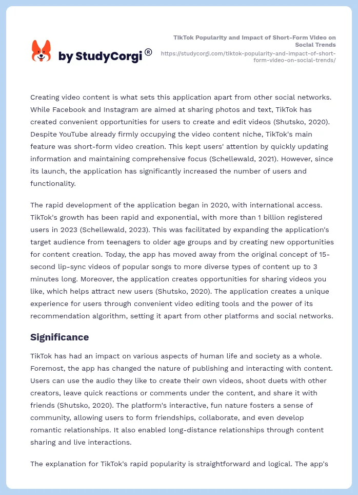 TikTok Popularity and Impact of Short-Form Video on Social Trends. Page 2