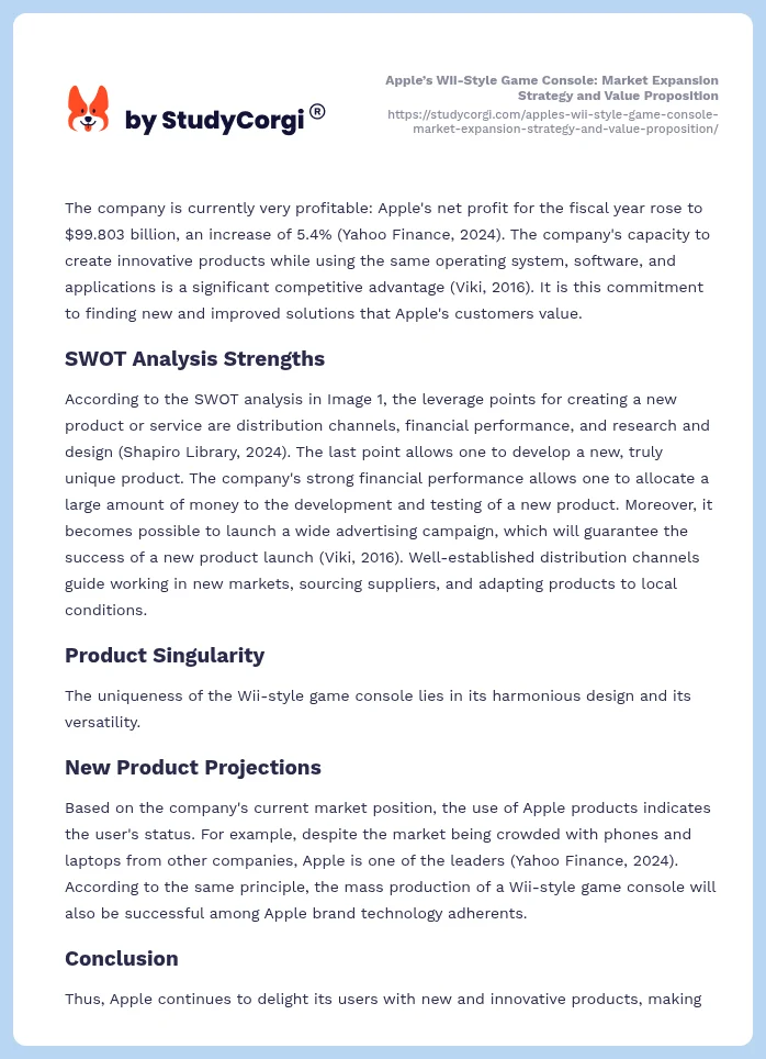 Apple’s Wii-Style Game Console: Market Expansion Strategy and Value Proposition. Page 2
