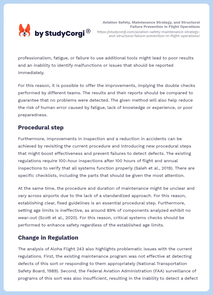 Aviation Safety, Maintenance Strategy, and Structural Failure Prevention in Flight Operations. Page 2