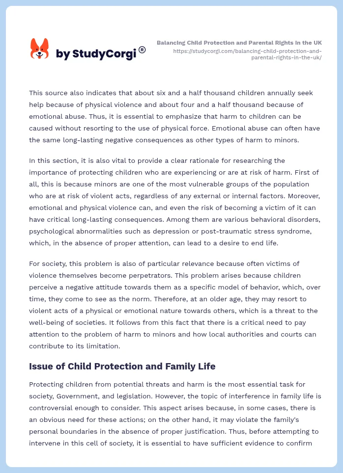 Balancing Child Protection and Parental Rights in the UK. Page 2