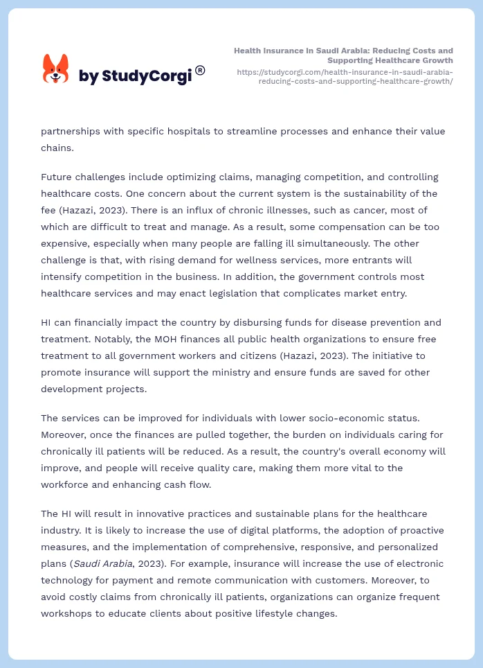 Health Insurance in Saudi Arabia: Reducing Costs and Supporting Healthcare Growth. Page 2