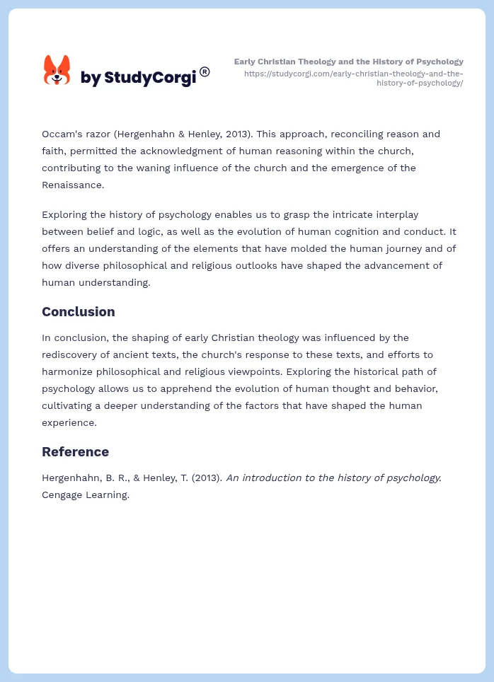 Early Christian Theology and the History of Psychology. Page 2