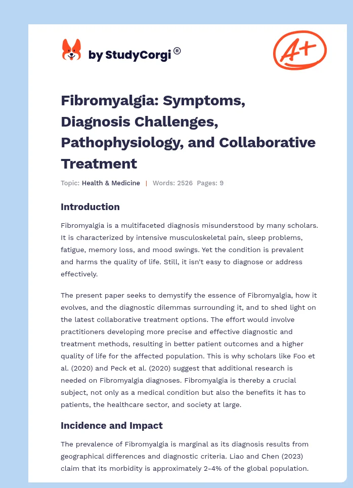 Fibromyalgia: Symptoms, Diagnosis Challenges, Pathophysiology, and Collaborative Treatment. Page 1
