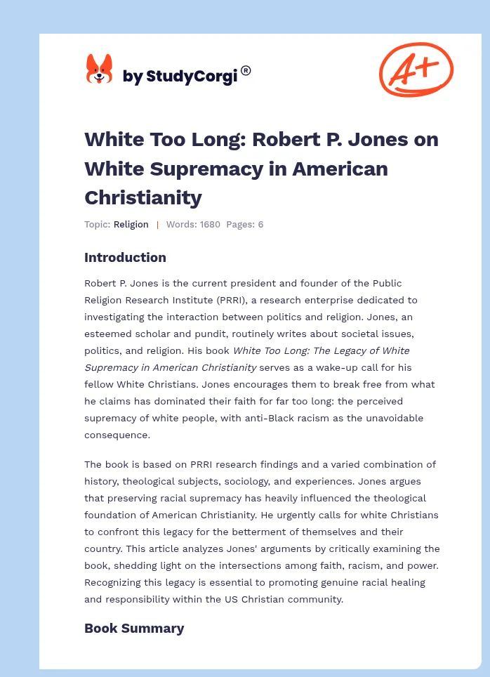 White Too Long: Robert P. Jones on White Supremacy in American Christianity. Page 1