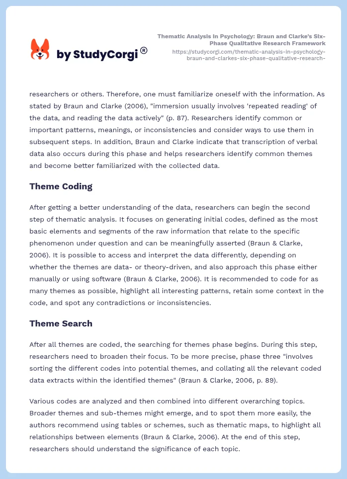 Thematic Analysis in Psychology: Braun and Clarke’s Six-Phase Qualitative Research Framework. Page 2