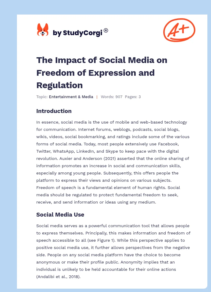 The Impact of Social Media on Freedom of Expression and Regulation. Page 1