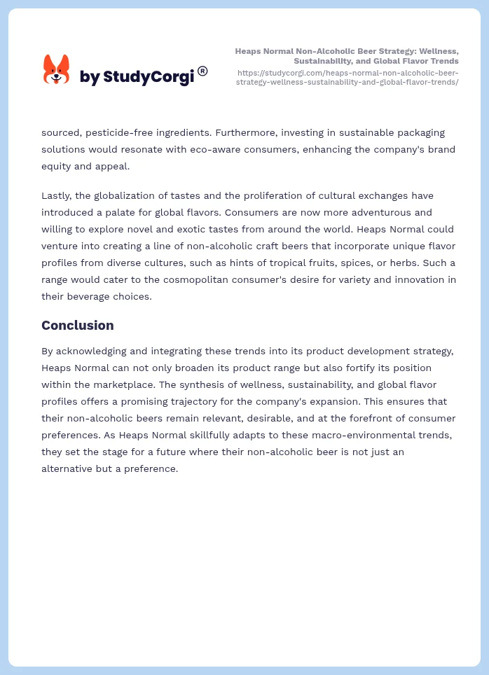 Heaps Normal Non-Alcoholic Beer Strategy: Wellness, Sustainability, and Global Flavor Trends. Page 2