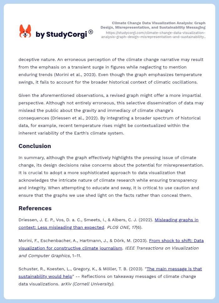 Climate Change Data Visualization Analysis: Graph Design, Misrepresentation, and Sustainability Messaging. Page 2