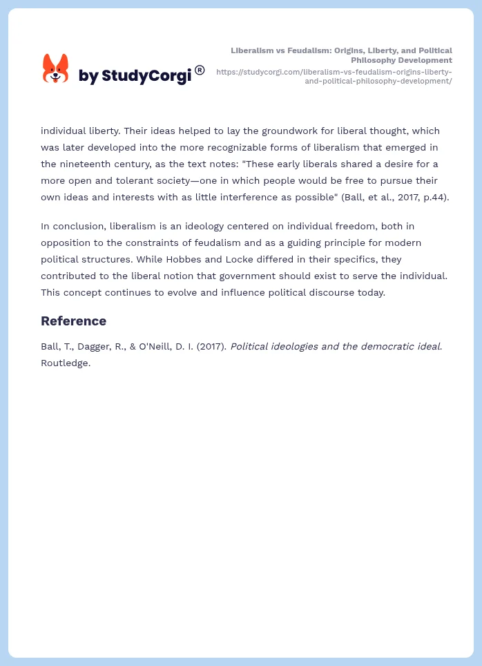 Liberalism vs Feudalism: Origins, Liberty, and Political Philosophy Development. Page 2