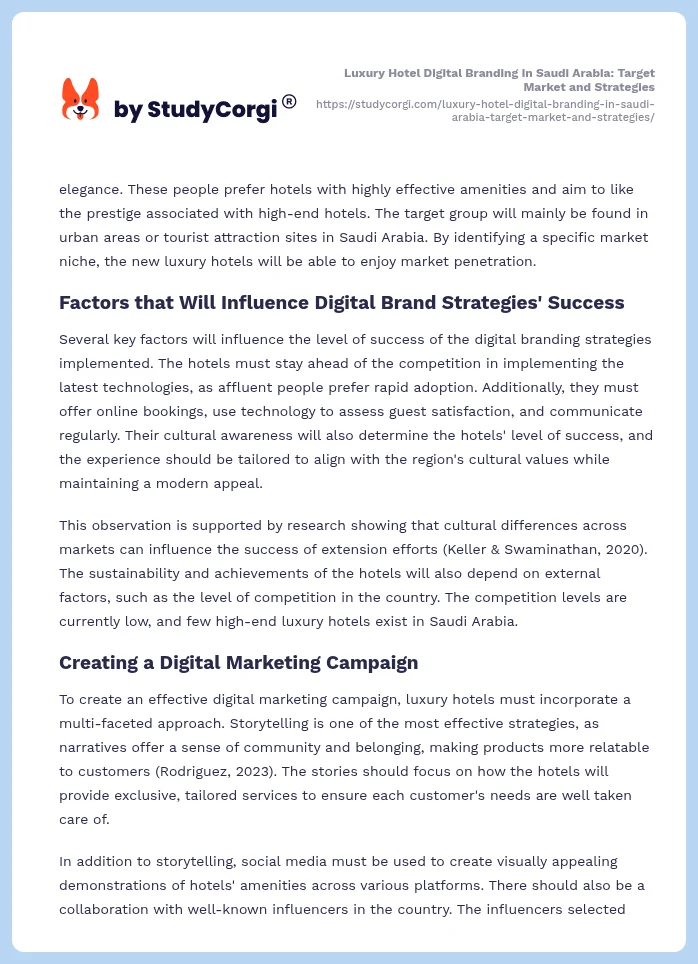 Luxury Hotel Digital Branding in Saudi Arabia: Target Market and Strategies. Page 2