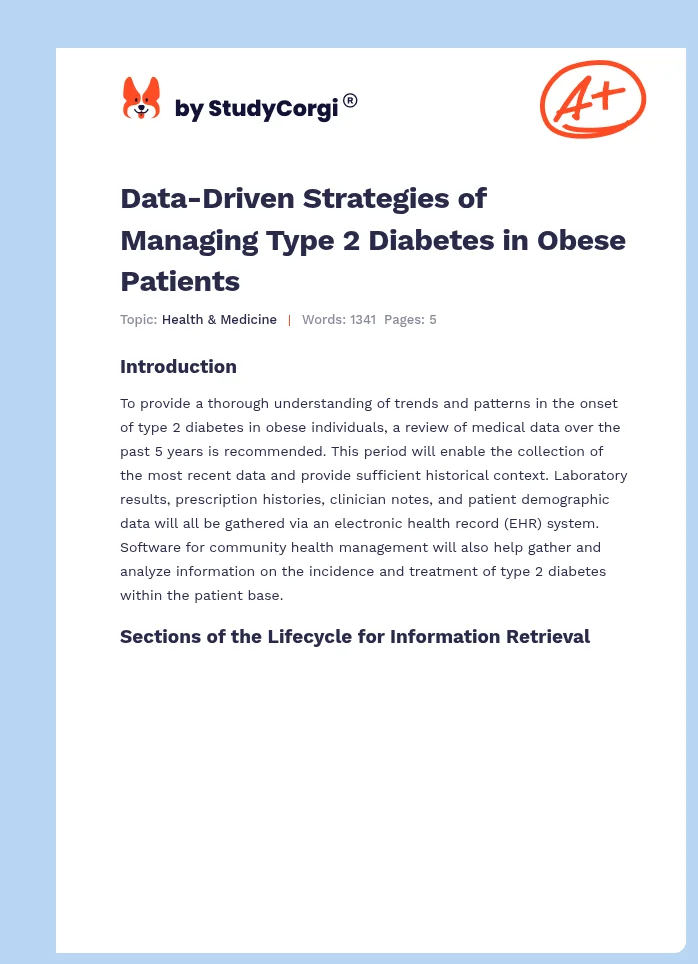 Data-Driven Strategies of Managing Type 2 Diabetes in Obese Patients. Page 1