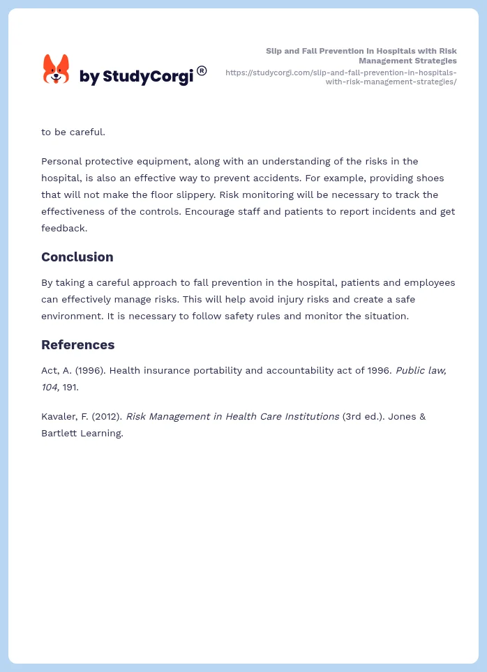 Slip and Fall Prevention in Hospitals with Risk Management Strategies. Page 2