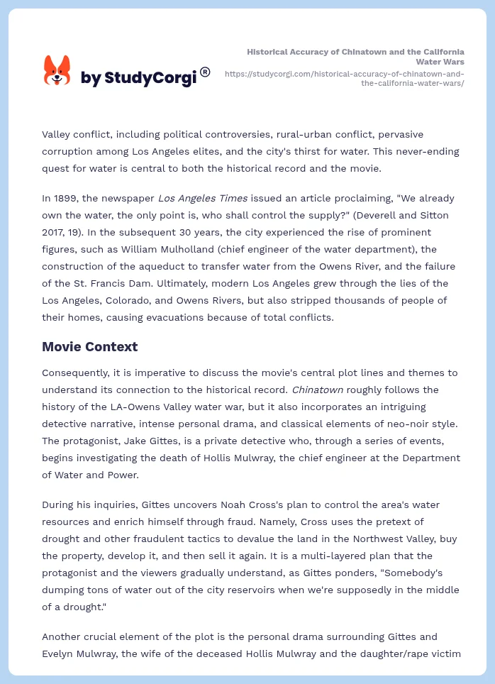 Historical Accuracy of Chinatown and the California Water Wars. Page 2