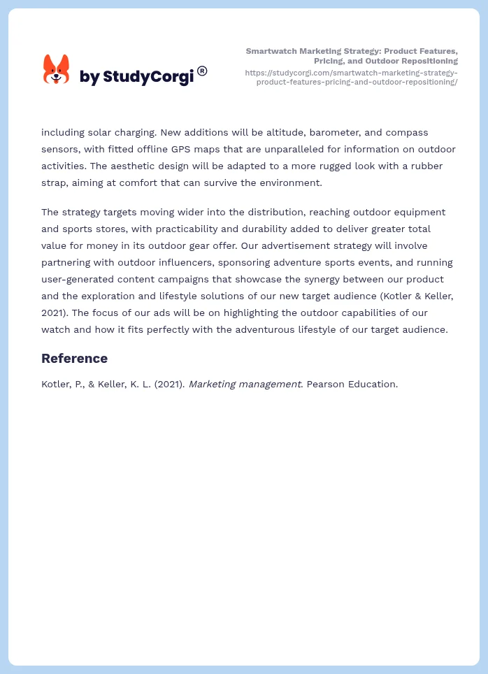 Smartwatch Marketing Strategy: Product Features, Pricing, and Outdoor Repositioning. Page 2