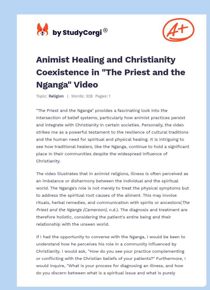 Animist Healing and Christianity Coexistence in "The Priest and the Nganga" Video. Page 1