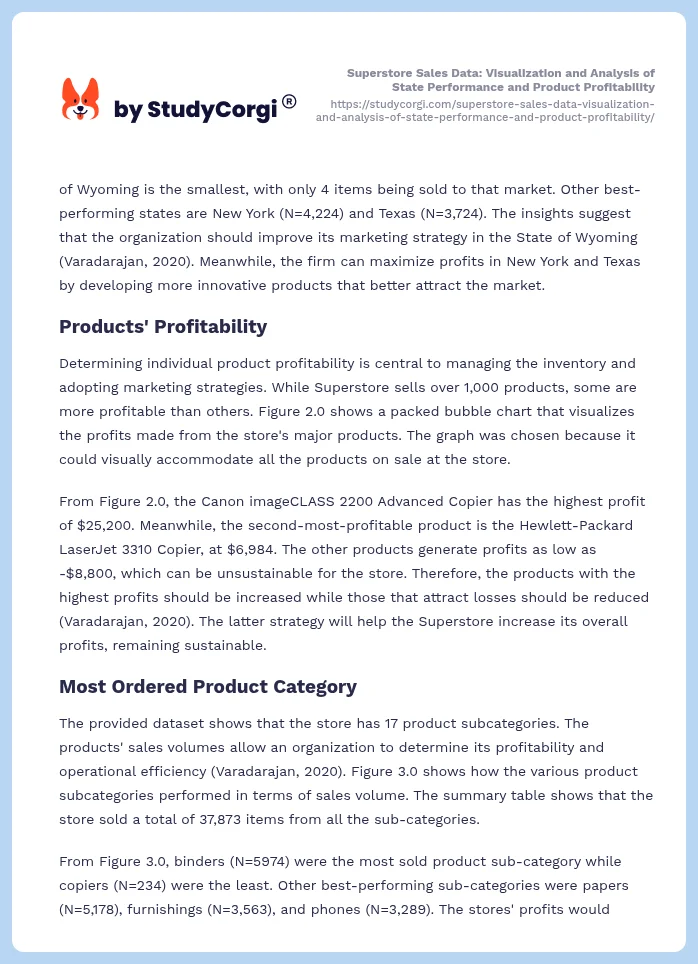 Superstore Sales Data: Visualization and Analysis of State Performance and Product Profitability. Page 2