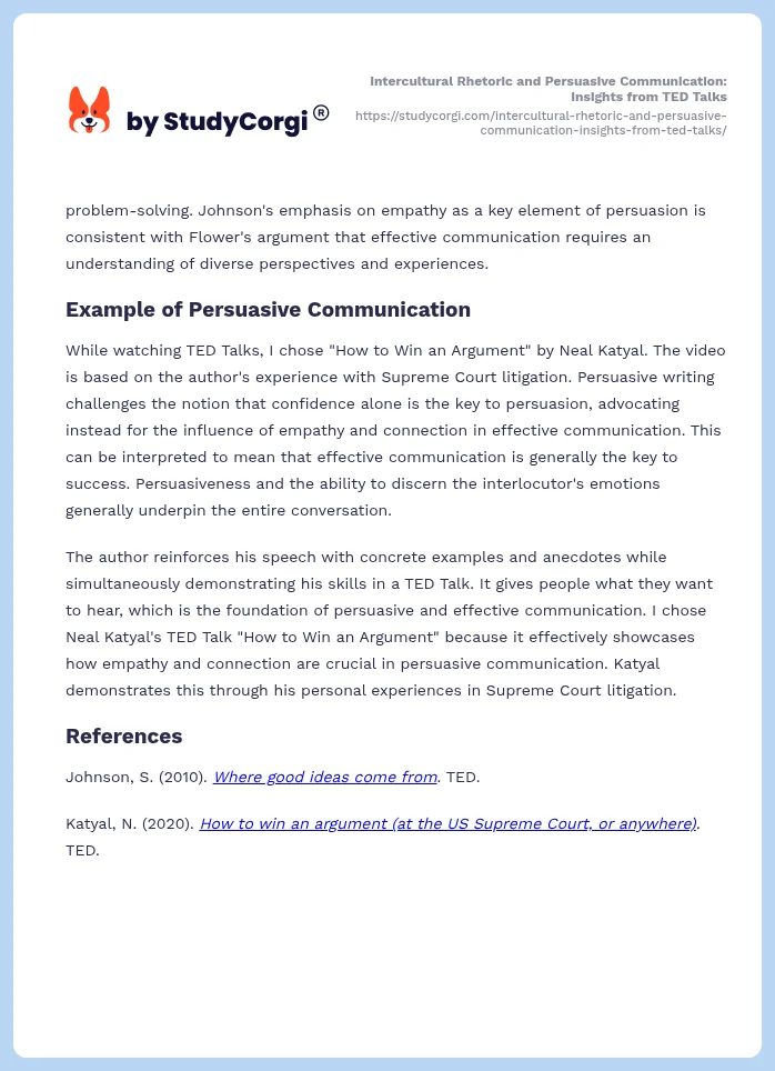 Intercultural Rhetoric and Persuasive Communication: Insights from TED Talks. Page 2