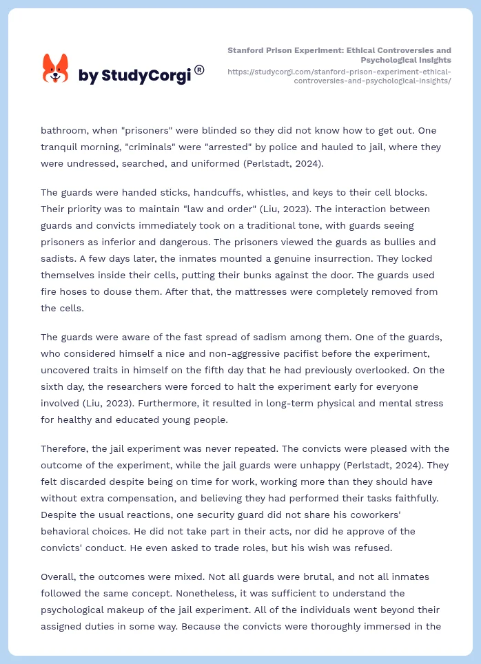 Stanford Prison Experiment: Ethical Controversies and Psychological Insights. Page 2