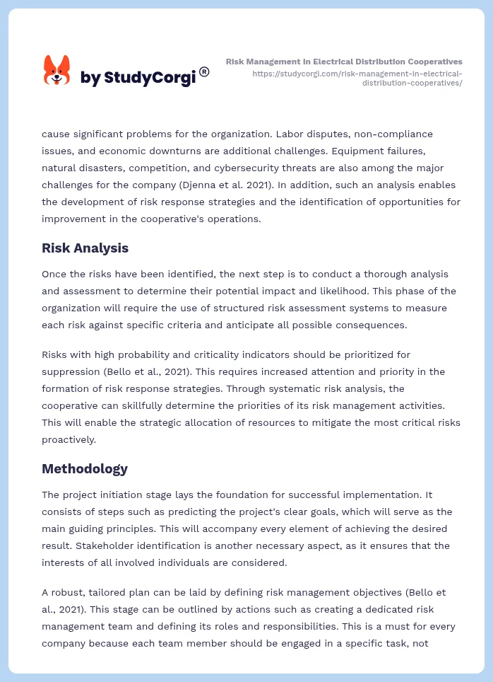 Risk Management in Electrical Distribution Cooperatives. Page 2