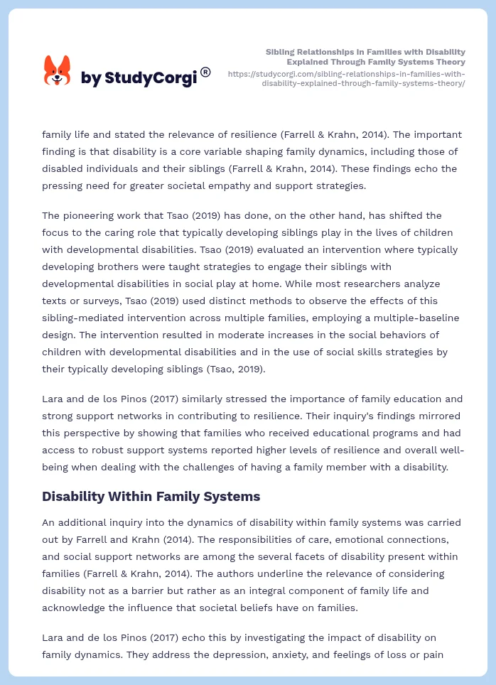 Sibling Relationships in Families with Disability Explained Through Family Systems Theory. Page 2