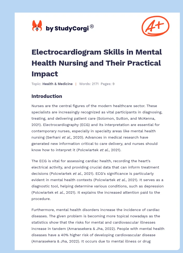 Electrocardiogram Skills in Mental Health Nursing and Their Practical Impact. Page 1